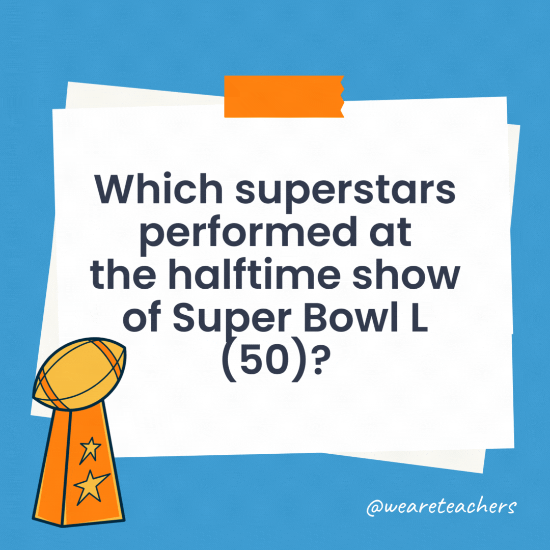 Which superstars performed at the halftime show of Super Bowl L (50)? Which superstars performed at the halftime show of Super Bowl L (50)?