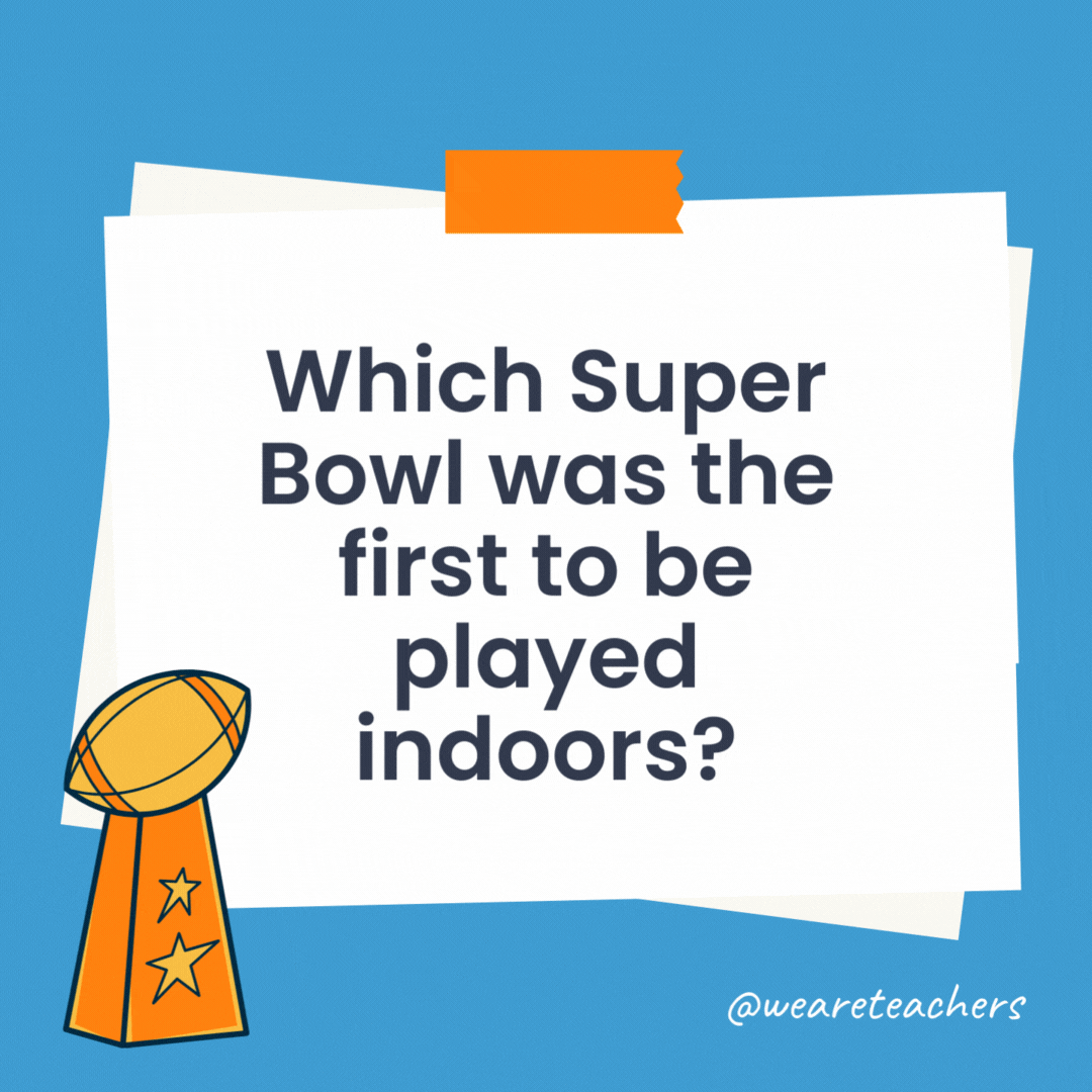 Which Super Bowl was the first to be played indoors? Super Bowl XII at the Louisiana Superdome. Which Super Bowl was the first to be played indoors?
Super Bowl XII at the Louisiana Superdome.