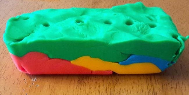 3rd Grade Science Line Upon Line Learning Layers of differently colored playdough with straw holes punched throughout all the layers