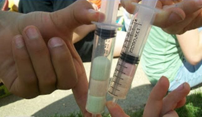 4th Grade Science Hojos Teaching Adventures Fourth grade science students holding large syringes filled with colorful marshmallows