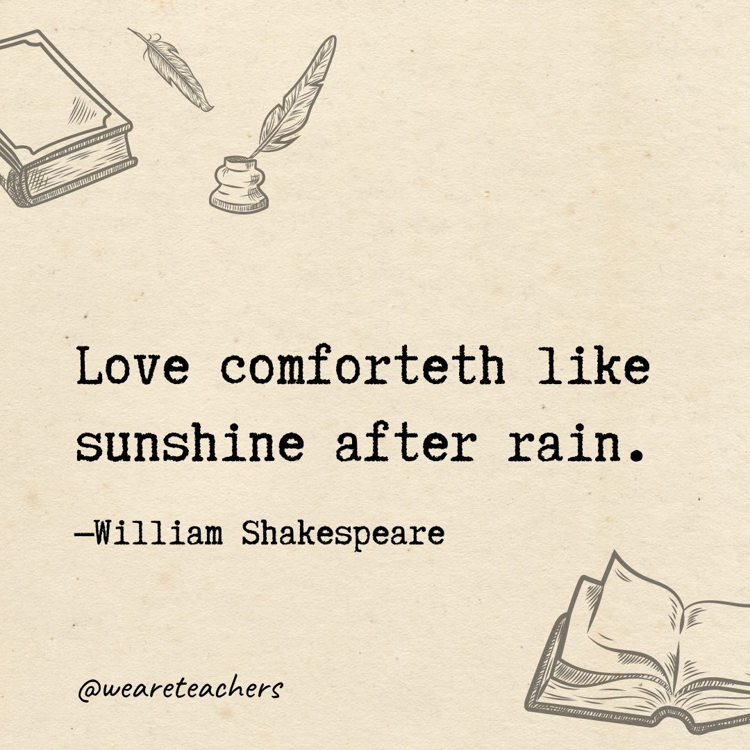96 Love comforteth like sunshine after rain.- Shakespeare quotes