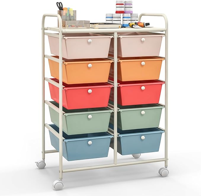 giantex-roller 10 drawer rolling cart