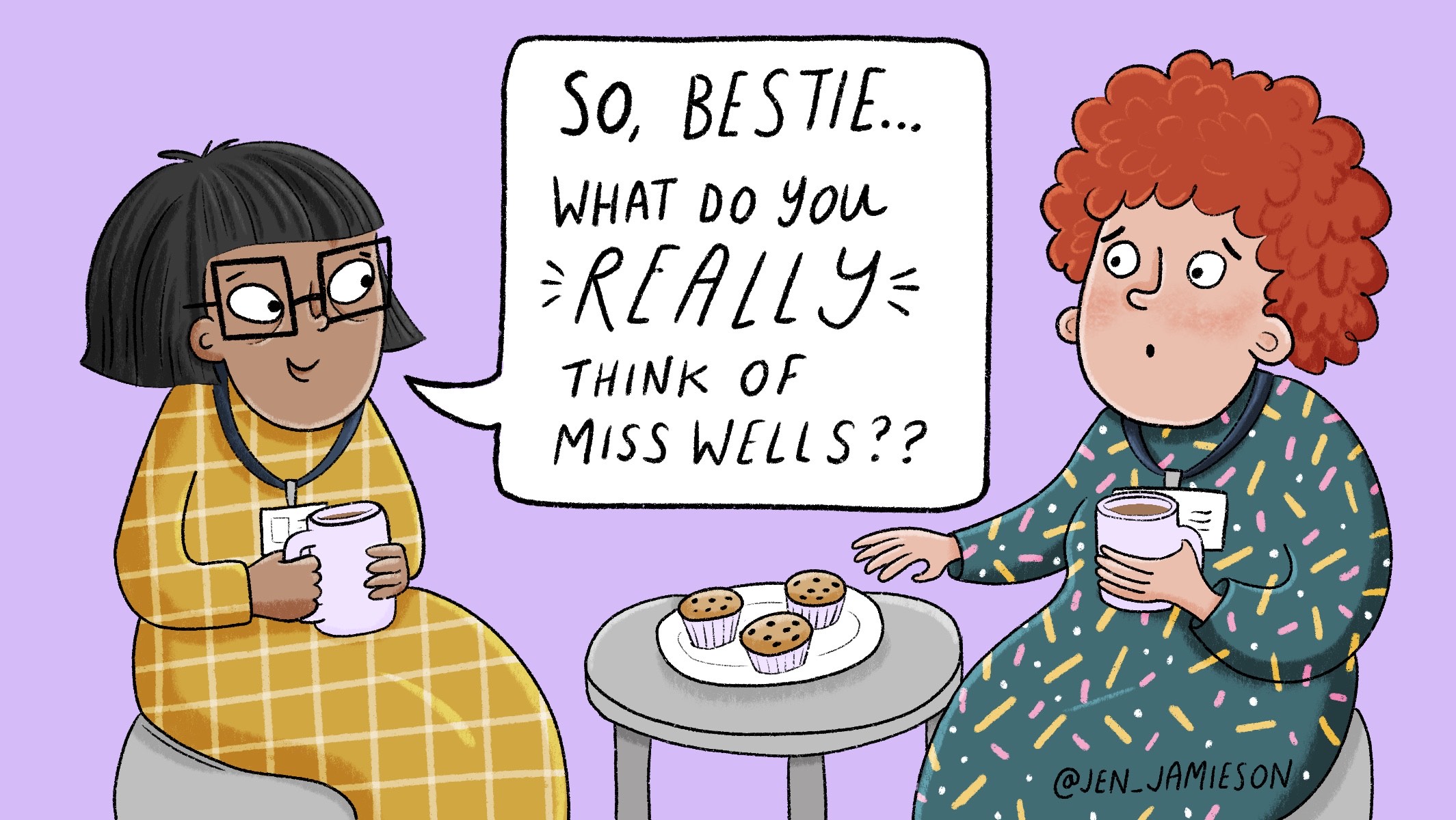 Illustration of teacher who doesn't want to be friends with her principal