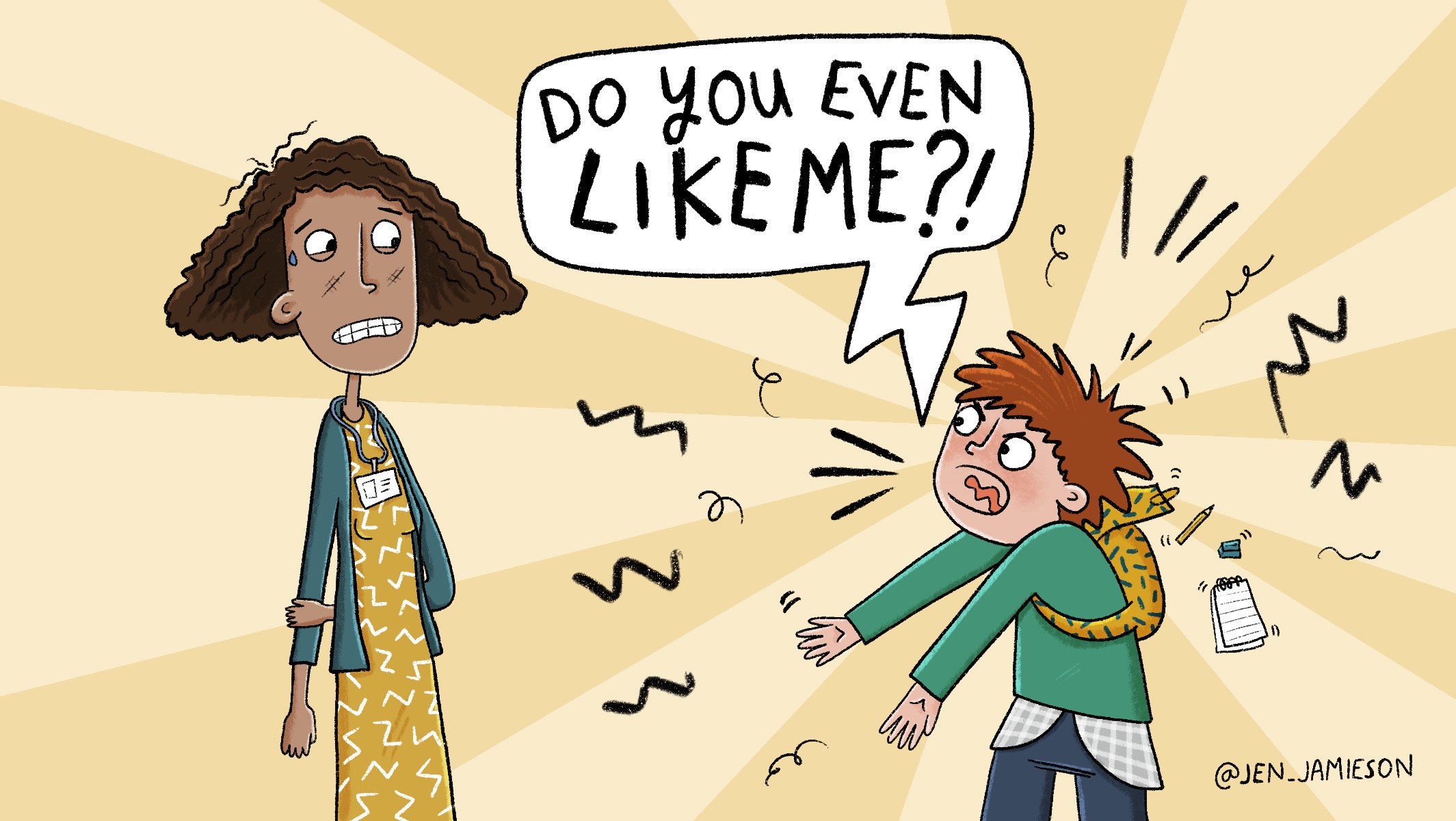 Illustration asking do teachers have to like their students