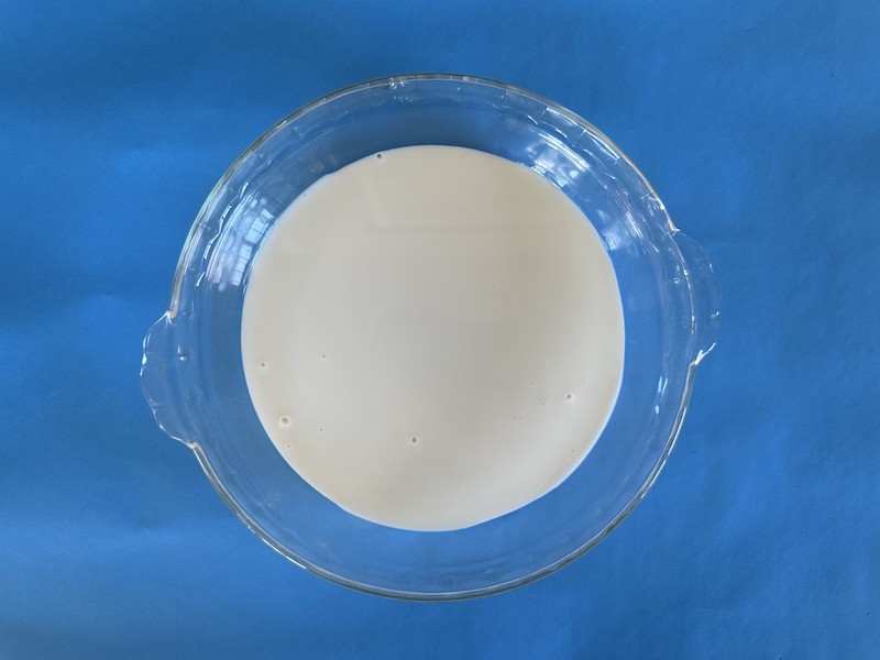 Magic-Milk-Milk-in-Dish Milk in bottom of pie dish