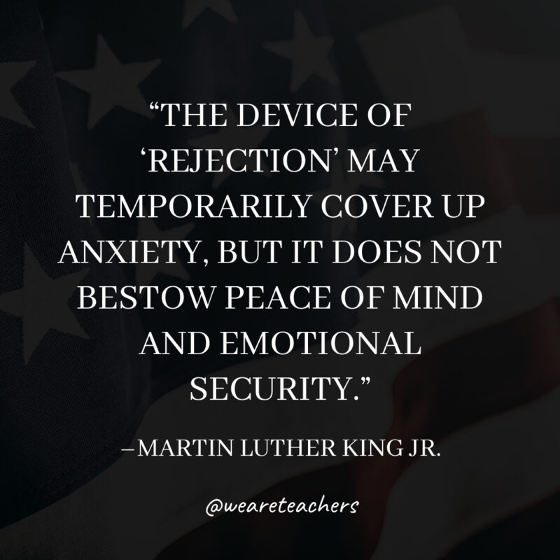 The device of ‘rejection’ may temporarily cover up anxiety, but it does not bestow peace of mind and emotional security. The device of 'rejection' may temporarily cover up anxiety, but it does not bestow peace of mind and emotional security.