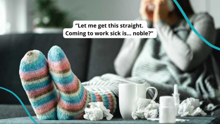 Photo of sick teacher with quote about teacher-on-teacher crime