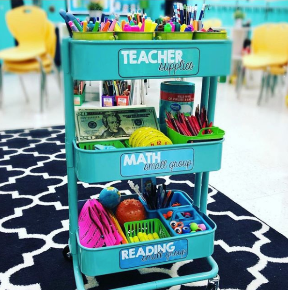 teacher-cart Teacher cart organized with supplies